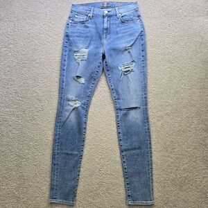 7 For All Mankind High Waist Skinny Leg Ankle Jeans Denim Women 28
